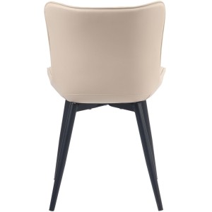 Silla de Confidente KIMET, Patas Metálicas, en Piel color Negro