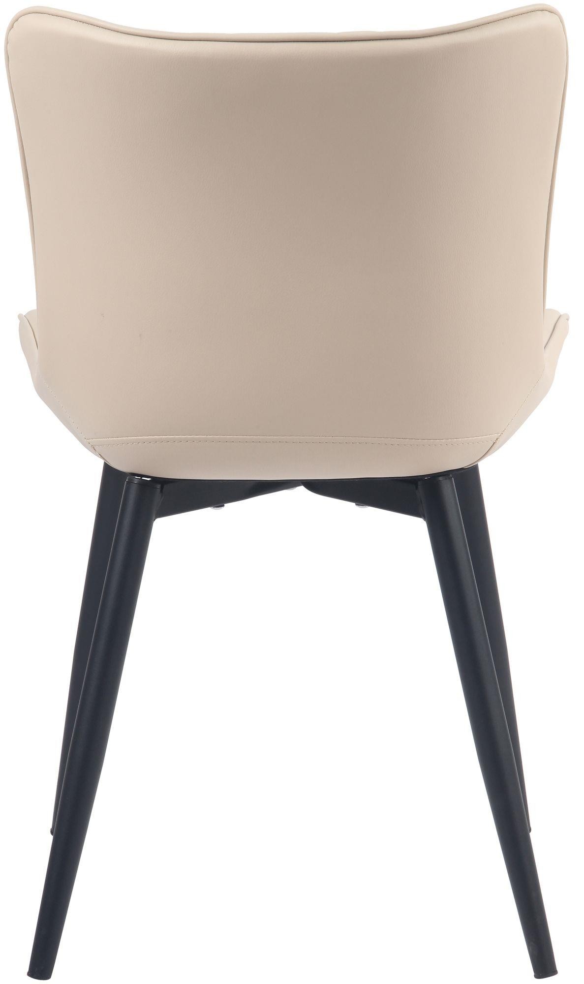 Silla de Confidente KIMET, Grueso Acolchado, Patas Metálicas, en Piel color Negro