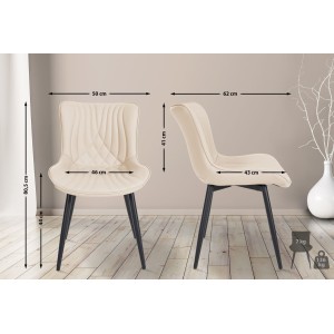 Silla de Confidente KIMET, Patas Metálicas, en Piel color Negro