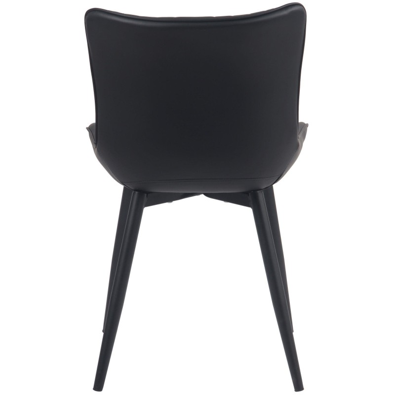 Silla de Confidente KIMET, Patas Metálicas, en Piel color Negro
