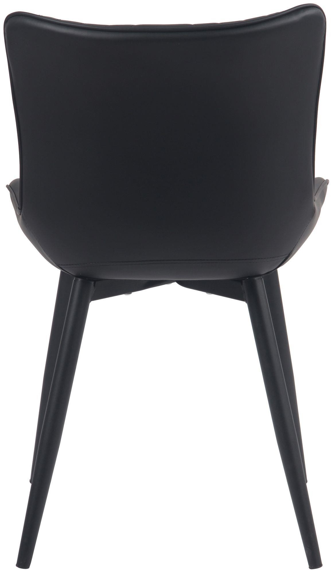 Silla de Confidente KIMET, Grueso Acolchado, Patas Metálicas, en Piel color Negro