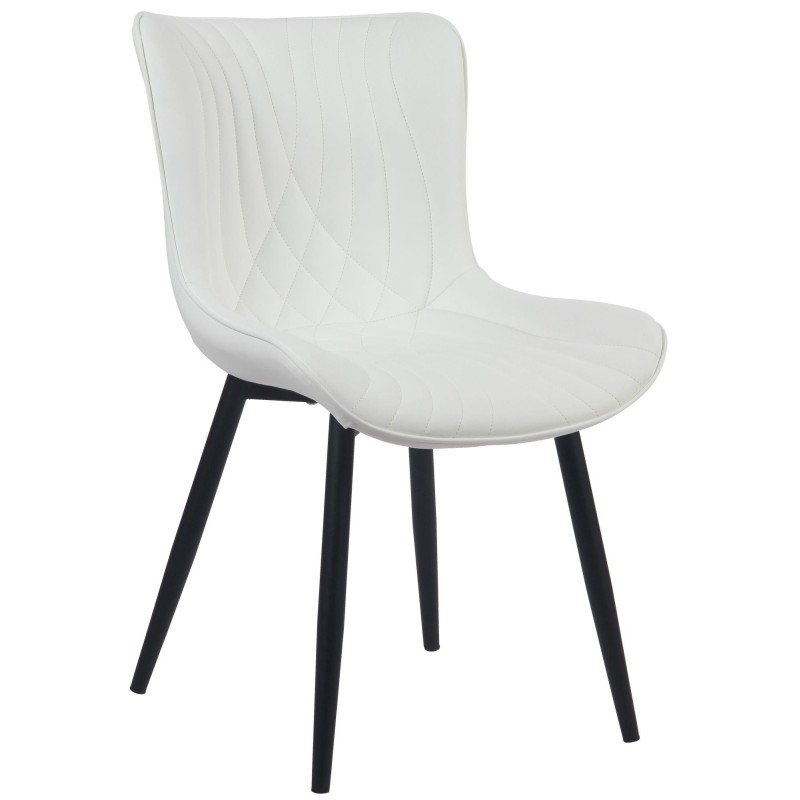 Silla de Confidente KIMET, Patas Metálicas, en Piel color Negro