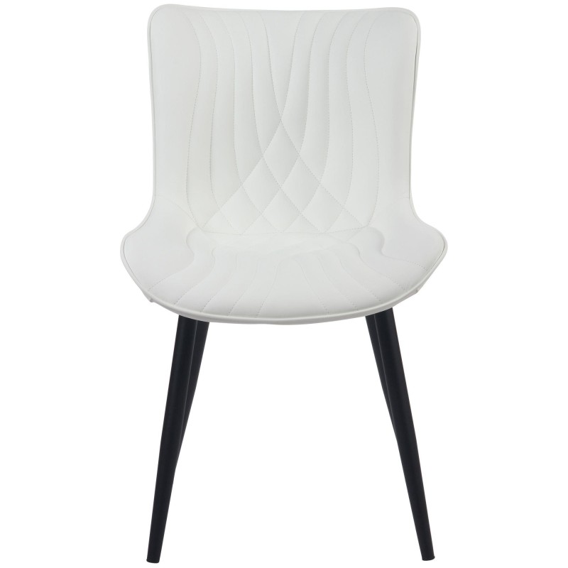 Silla de Confidente KIMET, Patas Metálicas, en Piel color Negro
