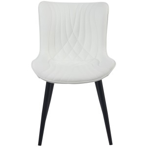 Silla de Confidente KIMET, Patas Metálicas, en Piel color Negro