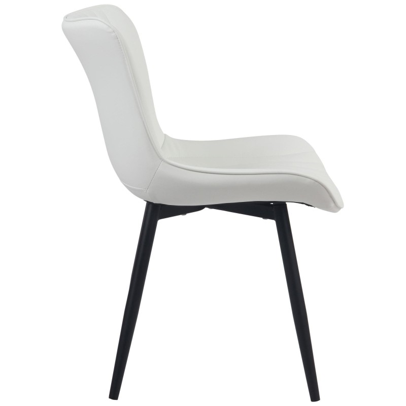 Silla de Confidente KIMET, Patas Metálicas, en Piel color Negro