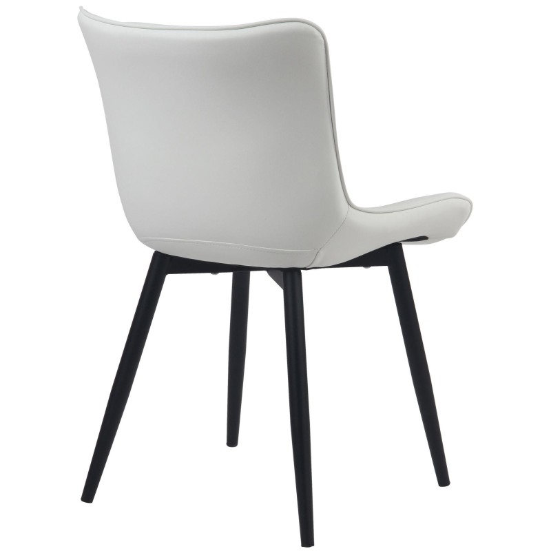 Silla de Confidente KIMET, Patas Metálicas, en Piel color Negro