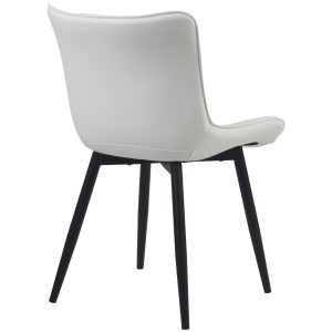 Silla de Confidente KIMET, Patas Metálicas, en Piel color Negro