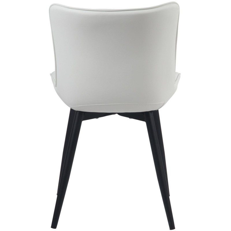 Silla de Confidente KIMET, Patas Metálicas, en Piel color Negro