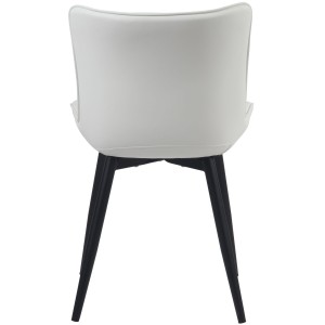 Silla de Confidente KIMET, Patas Metálicas, en Piel color Negro