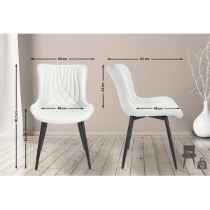 Silla de Confidente KIMET, Patas Metálicas, en Piel color Negro