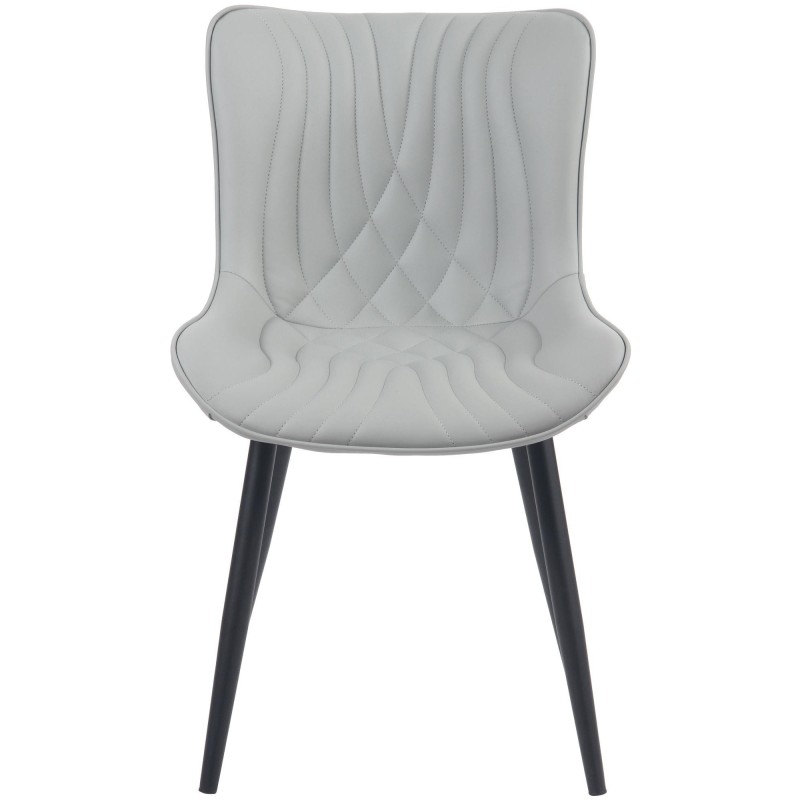 Silla de Confidente KIMET, Patas Metálicas, en Piel color Negro