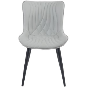 Silla de Confidente KIMET, Patas Metálicas, en Piel color Negro