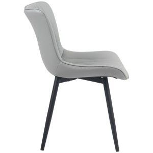 Silla de Confidente KIMET, Patas Metálicas, en Piel color Negro