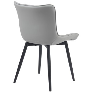 Silla de Confidente KIMET, Patas Metálicas, en Piel color Negro