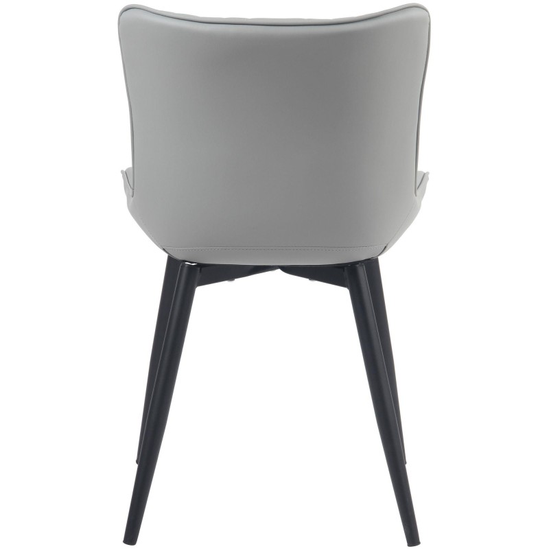 Silla de Confidente KIMET, Patas Metálicas, en Piel color Negro