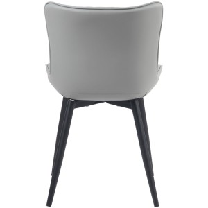 Silla de Confidente KIMET, Patas Metálicas, en Piel color Negro