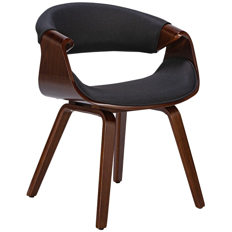 Silla de Confidente MARGOT, marco de madera, color negro
