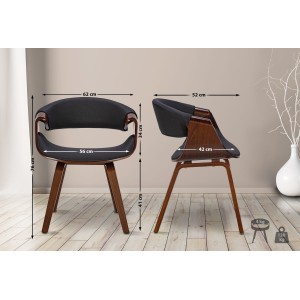 Silla de Confidente MARGOT, marco de madera, color negro