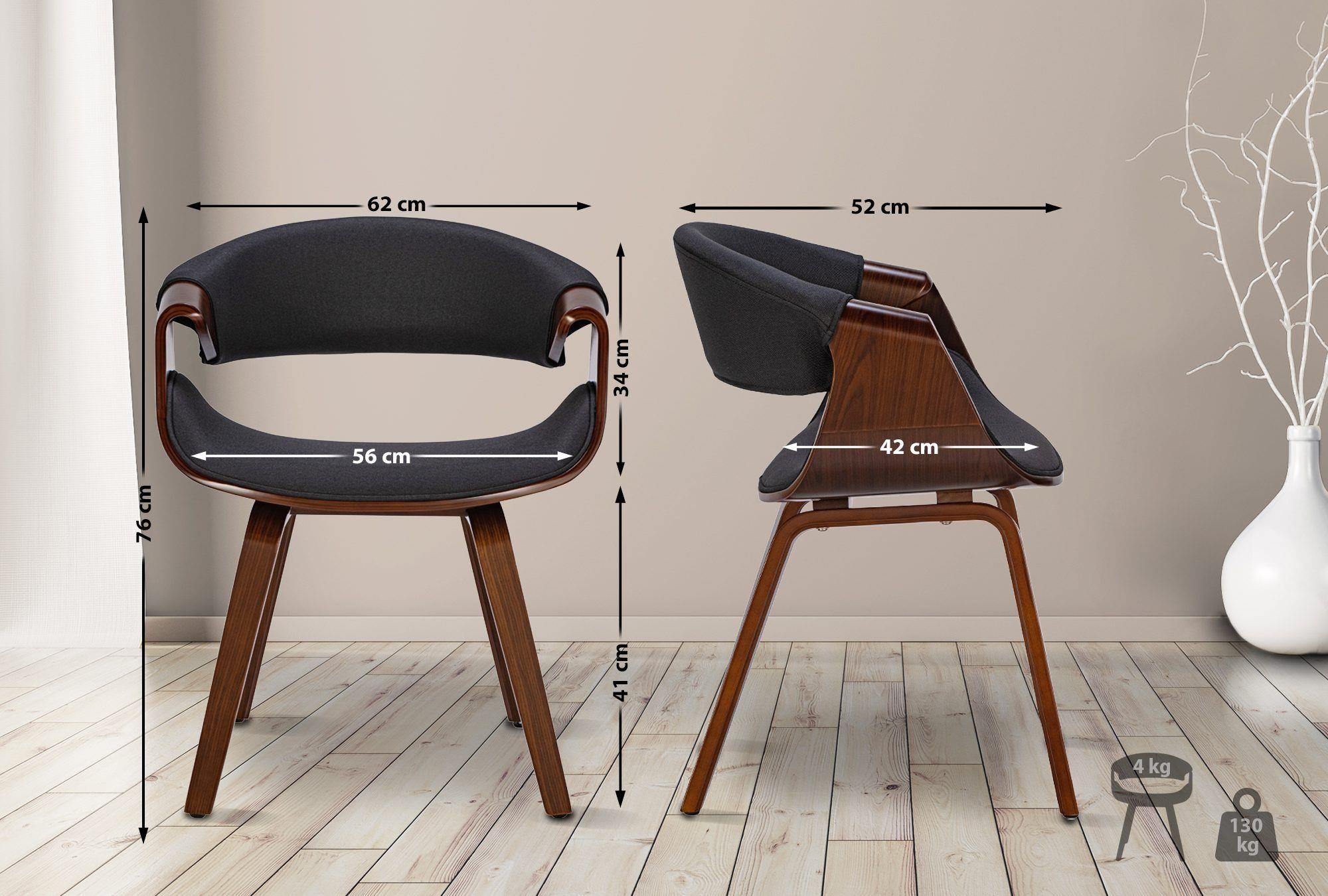 Silla de Confidente MARGOT, Diseño Exclusivo, Estructura en Madera, color Negro