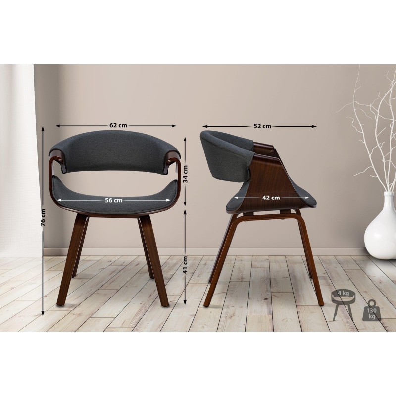 Silla de Confidente MARGOT, marco de madera, color negro