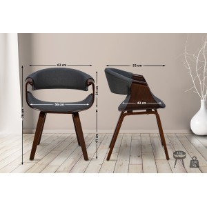 Silla de Confidente MARGOT, marco de madera, color negro