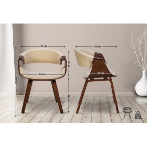Silla de Confidente MARGOT, marco de madera, color negro