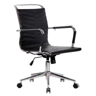 Silla de Oficina SIGRID en Piel Auténtica Negra