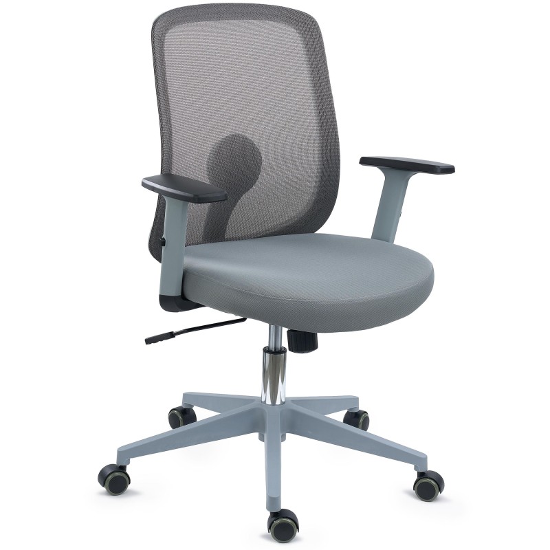 Silla de Oficina VESPA, Soporte Lumbar, Malla y Tela Negra