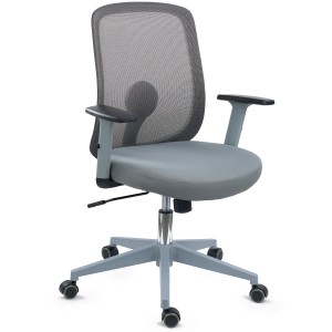 Silla de Oficina VESPA, Soporte Lumbar, Malla y Tela Negra
