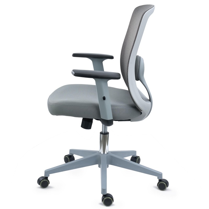 Silla de Oficina VESPA, Soporte Lumbar, Malla y Tela Negra