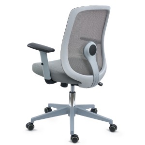 Silla de Oficina VESPA, Soporte Lumbar, Malla y Tela Negra