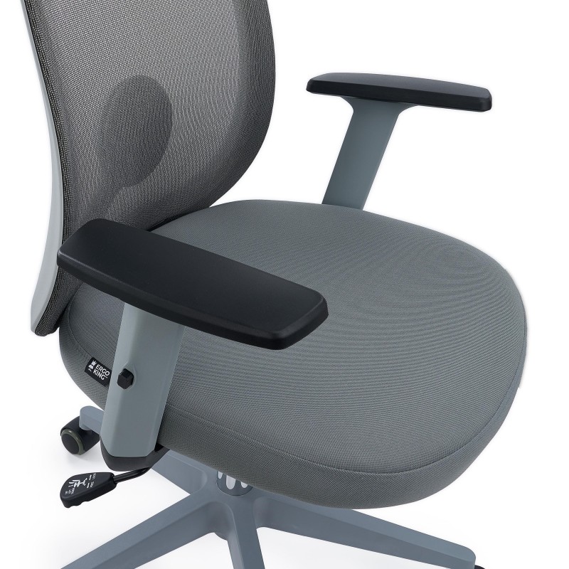 Silla de Oficina VESPA, Soporte Lumbar, Malla y Tela Negra