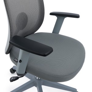 Silla de Oficina VESPA, Soporte Lumbar, Malla y Tela Negra