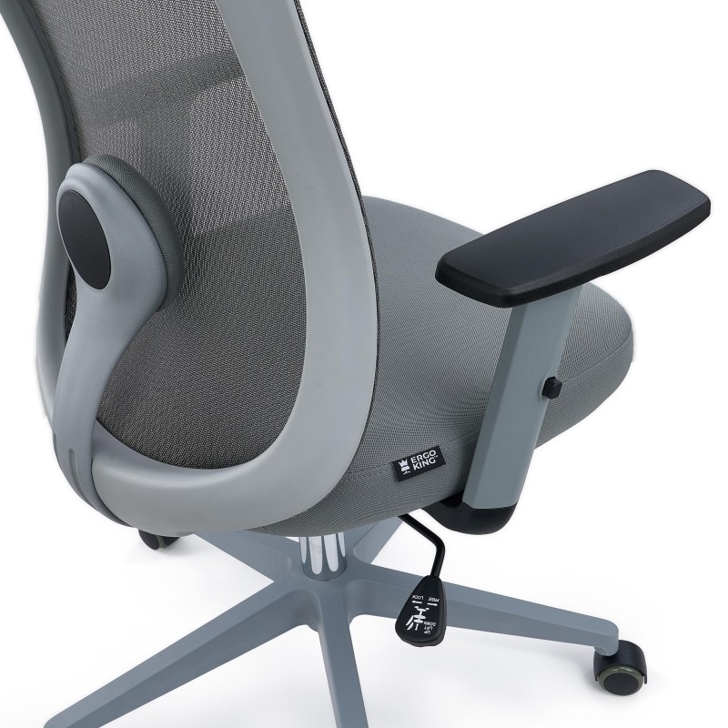Silla de Oficina VESPA, Soporte Lumbar, Malla y Tela Negra