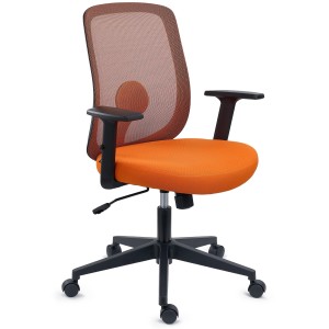 Silla de Oficina VESPA, Soporte Lumbar, Malla y Tela Negra