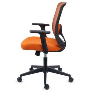 Silla de Oficina VESPA, Soporte Lumbar, Malla y Tela Negra