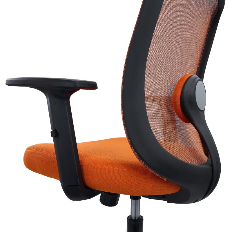 Silla de Oficina VESPA, Soporte Lumbar, Malla y Tela Negra