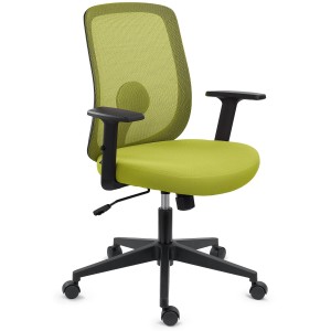Silla de Oficina VESPA, Soporte Lumbar, Malla y Tela Negra