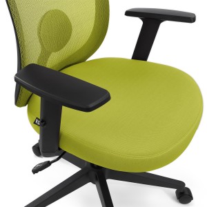 Silla de Oficina VESPA, Soporte Lumbar, Malla y Tela Negra