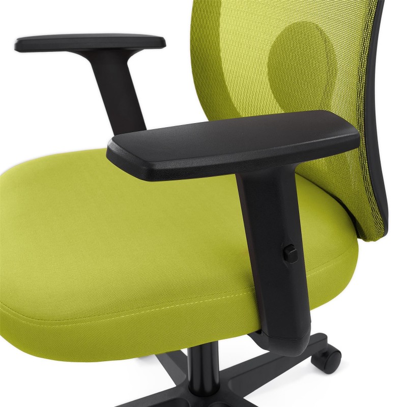 Silla de Oficina VESPA, Soporte Lumbar, Malla y Tela Negra