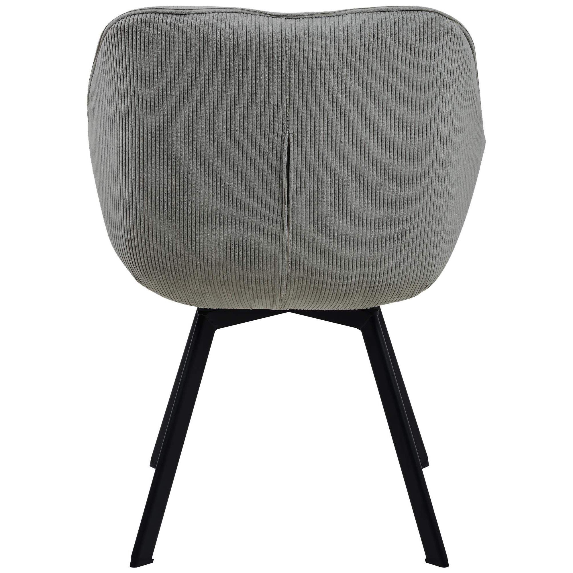 Silla de Confidente TAMMY, Giratoria, Patas Metálicas, en Tela de Pana color Negro