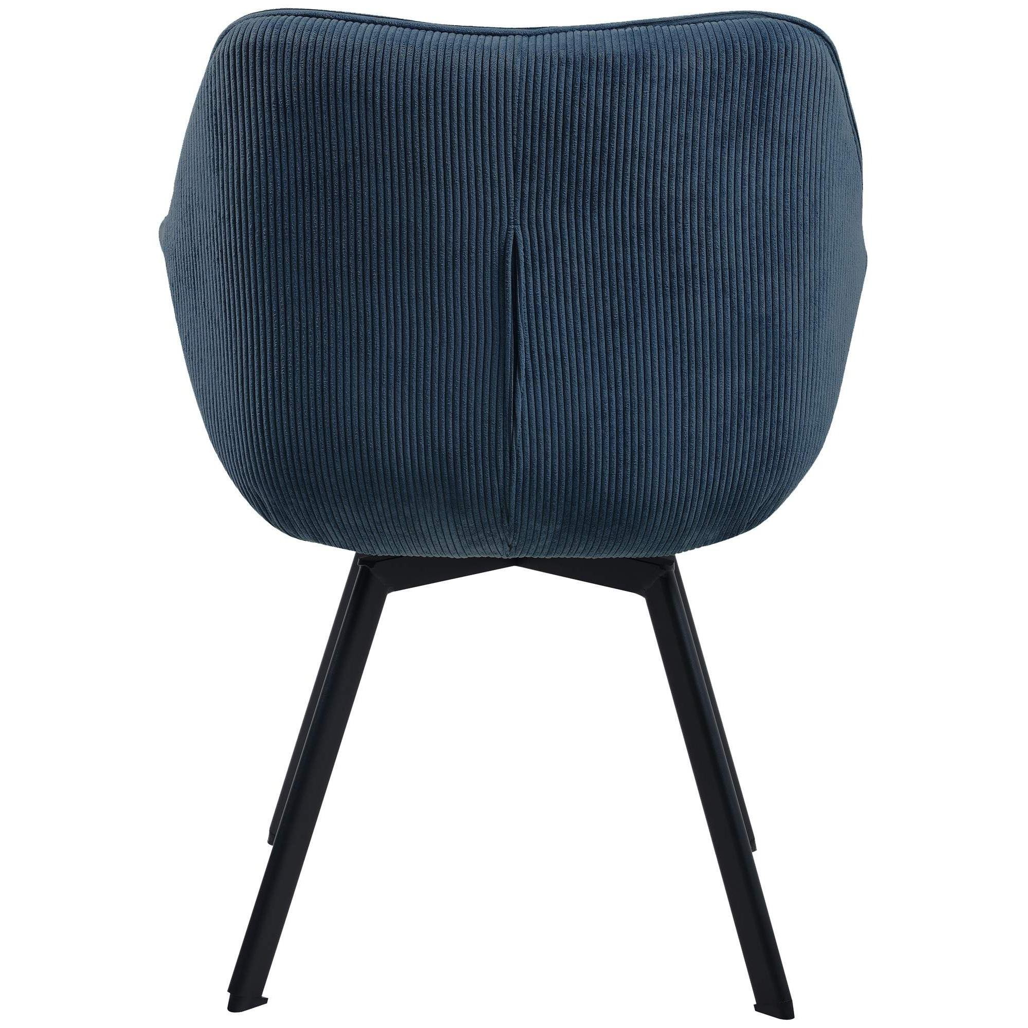 Silla de Confidente TAMMY, Giratoria, Patas Metálicas, en Tela de Pana color Negro