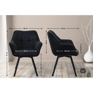 Silla de Confidente TAMMY, Giratoria, color Negro
