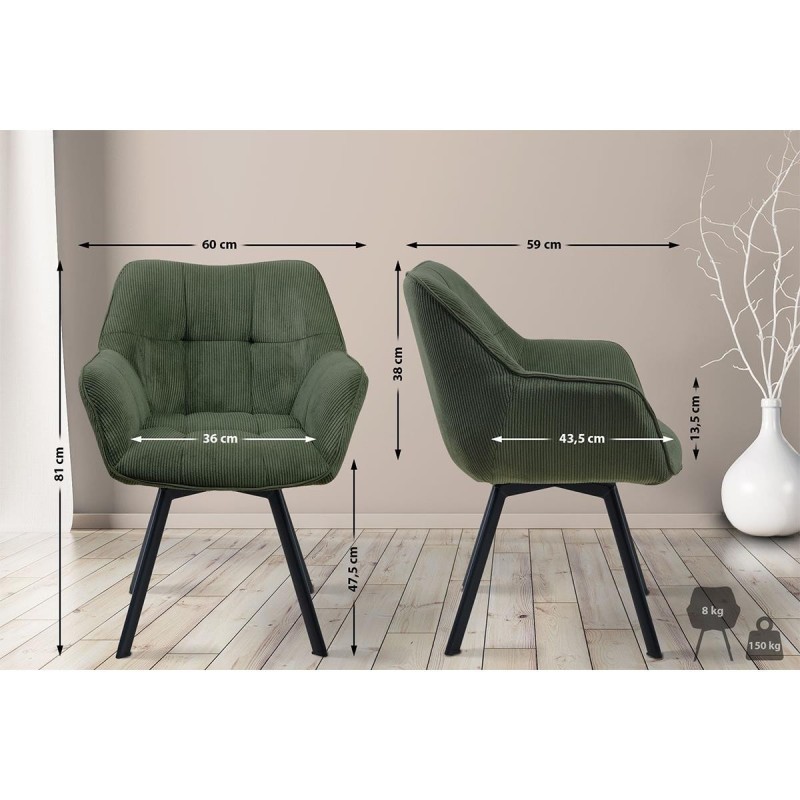 Silla de Confidente TAMMY, Giratoria, color Negro