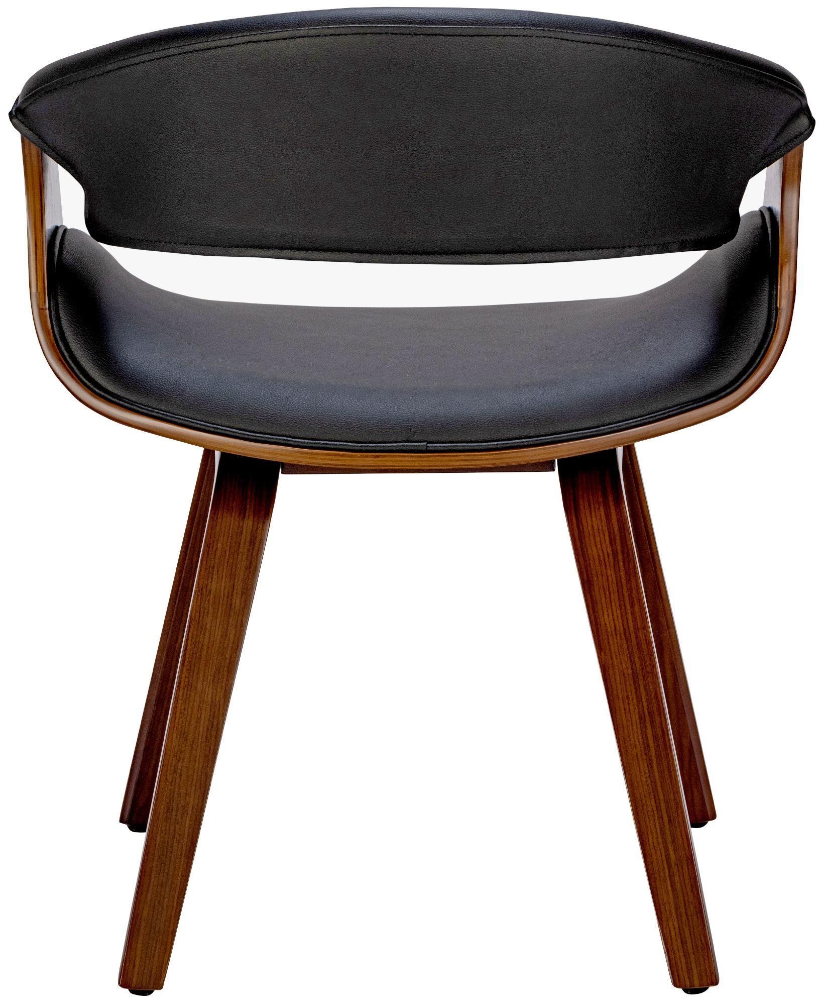 Silla de Confidente MARGOT, Diseño Exclusivo, Estructura en Madera, en Piel color Negro