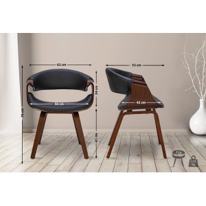 Silla de Confidente MARGOT, marco de madera, color negro