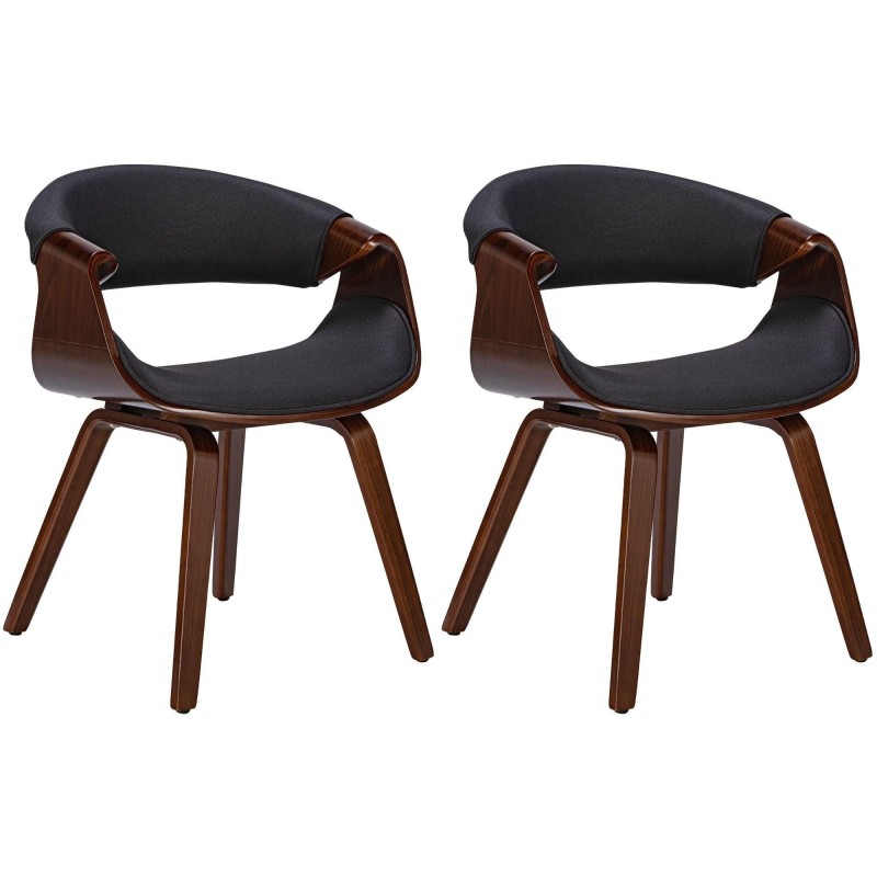 Silla de Confidente MARGOT, marco de madera, en tela color negro