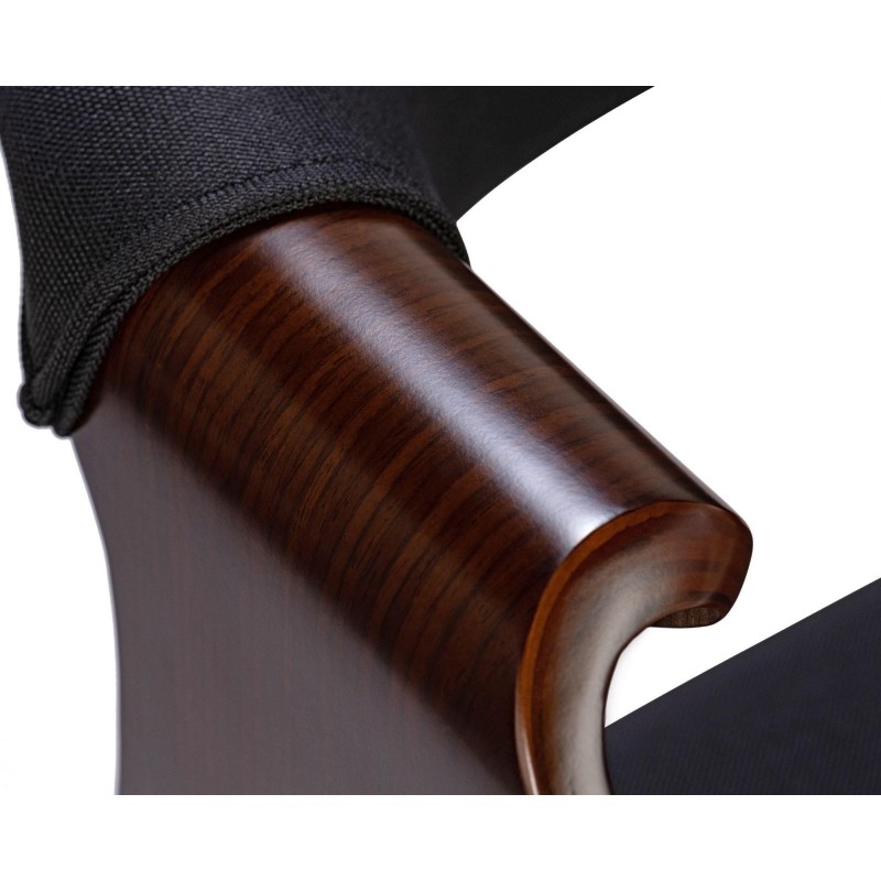 Silla de Confidente MARGOT, marco de madera, en tela color negro