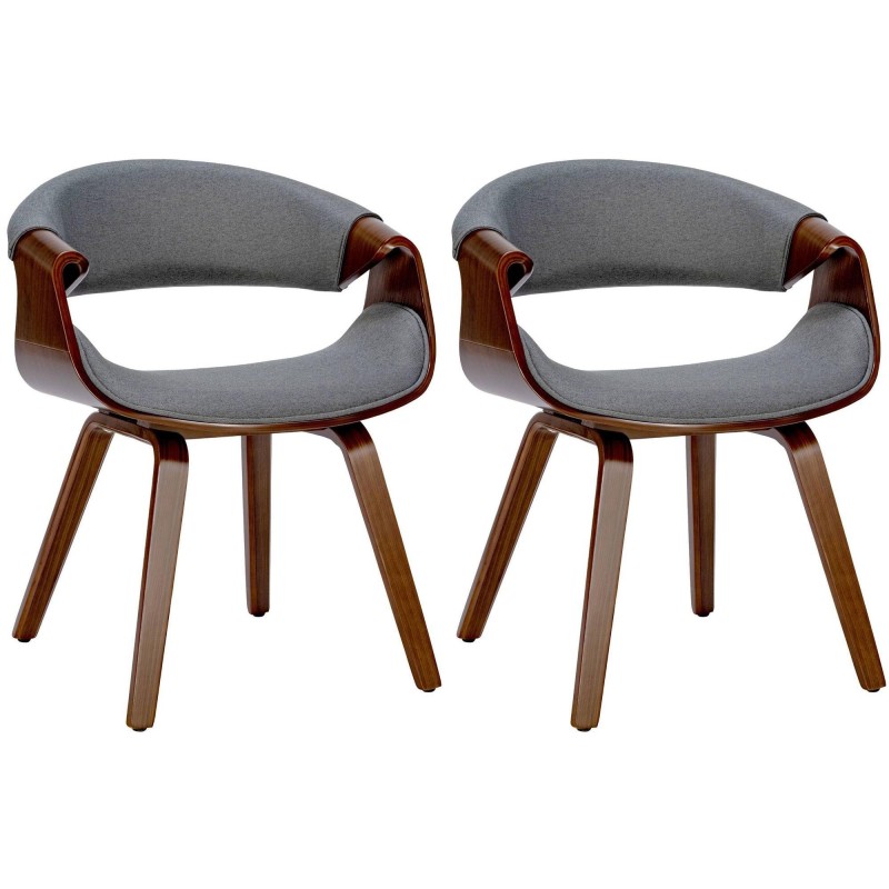 Silla de Confidente MARGOT, marco de madera, en tela color negro
