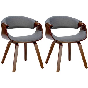 Silla de Confidente MARGOT, marco de madera, en tela color negro